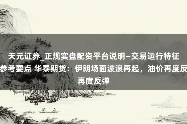 天元证券_正规实盘配资平台说明—交易运行特征与参考要点 华泰期货：伊朗场面波浪再起，油价再度反弹