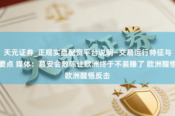 天元证券_正规实盘配资平台说明—交易运行特征与参考要点 媒体：慕安会敷陈让欧洲终于不装睡了 欧洲醒悟反击